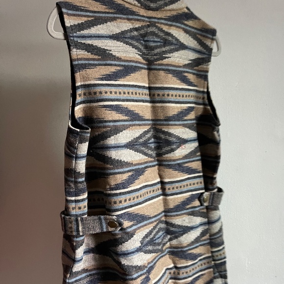Pendleton Aztec / Tribal / Western 100% Virgin Wool Long Line Vest Size M - Picture 5 of 7